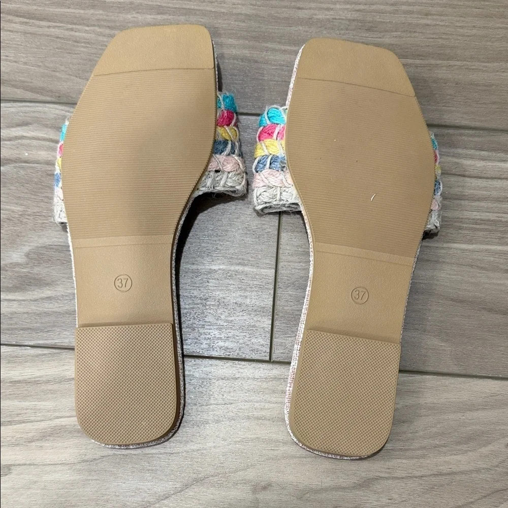 Colorful Woven Slide Sandals